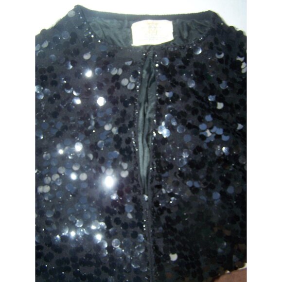 Vintage Sweater Cardigan Sequins Wool Angora Hand Beaded Cynles - Picture 5 of 9